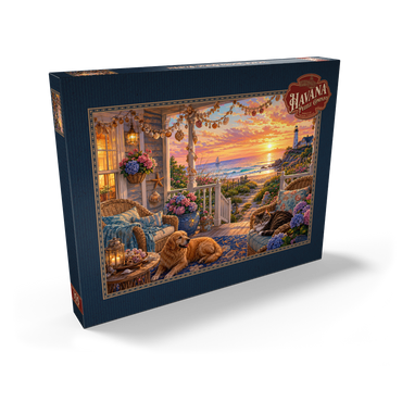 Darstellung des Puzzle Motivs Beach House Shell Porch 100 Puzzle Schachtel Ansicht2