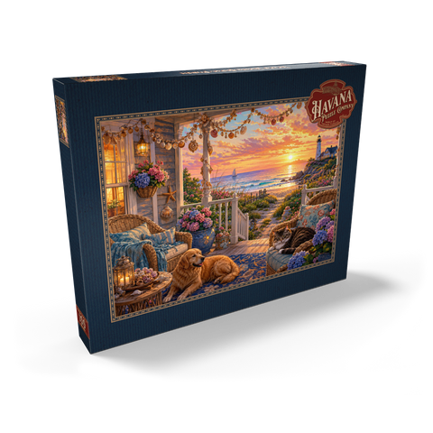 Darstellung des Puzzle Motivs Beach House Shell Porch Beach House Shell Porch 100 Puzzle Schachtel Ansicht2