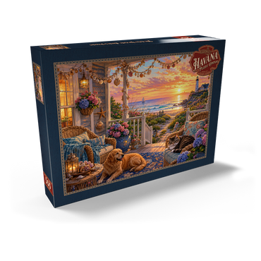 Darstellung des Puzzle Motivs Beach House Shell Porch 500 Puzzle Schachtel Ansicht2