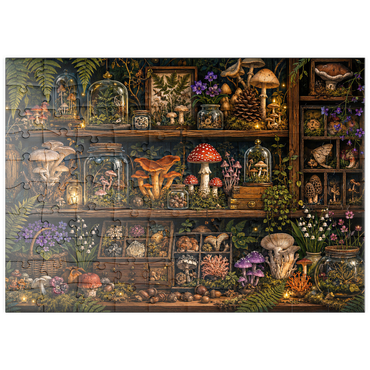 Darstellung des Puzzle Motivs puzzleplate Mushroom Forest Botanical Shelf 100 Puzzle