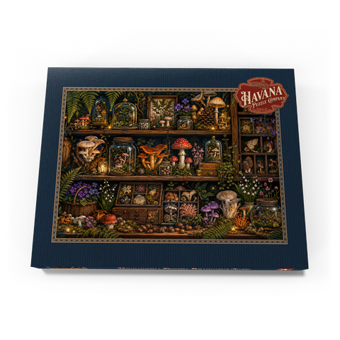 Darstellung des Puzzle Motivs Botanisches Regal „Pilzwald“ Mushroom Forest Botanical Shelf 200 Puzzle Schachtel Ansicht3