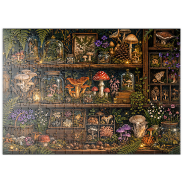 Darstellung des Puzzle Motivs puzzleplate Mushroom Forest Botanical Shelf 200 Puzzle