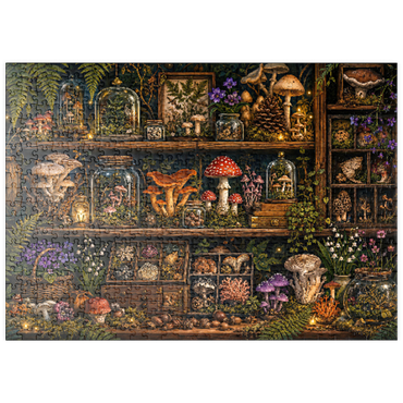 Darstellung des Puzzle Motivs puzzleplate Mushroom Forest Botanical Shelf 500 Puzzle