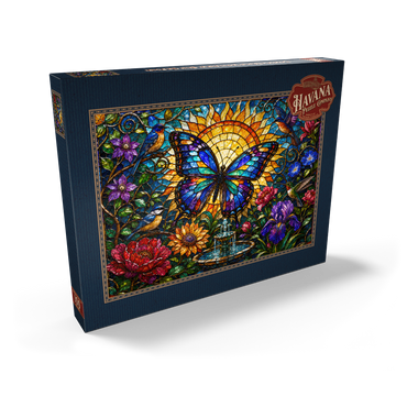Darstellung des Puzzle Motivs Stained Glass Butterfly Sun Garden 100 Puzzle Schachtel Ansicht2