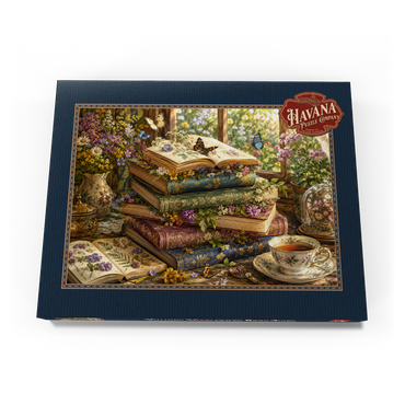 Darstellung des Puzzle Motivs Vintage Wildflower Book Stack 100 Puzzle Schachtel Ansicht3