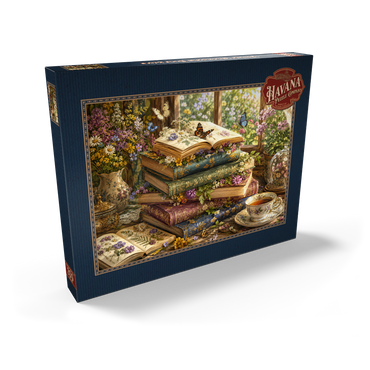 Darstellung des Puzzle Motivs Vintage Wildflower Book Stack 200 Puzzle Schachtel Ansicht2