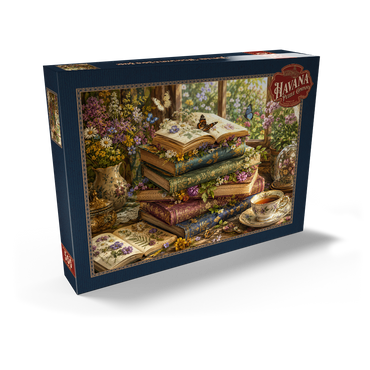 Darstellung des Puzzle Motivs Vintage Wildflower Book Stack 500 Puzzle Schachtel Ansicht2