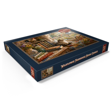 Darstellung des Puzzle Motivs Wildflower Farmhouse Book Corner 100 Puzzle Schachtel Ansicht1
