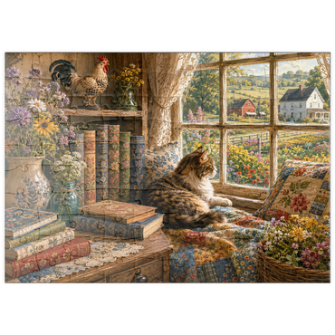Darstellung des Puzzle Motivs puzzleplate Wildflower Farmhouse Book Corner 100 Puzzle