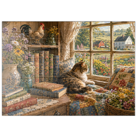 Darstellung des Puzzle Motivs Bücherecke im Wildflower Farmhouse - Puzzleteile: 100