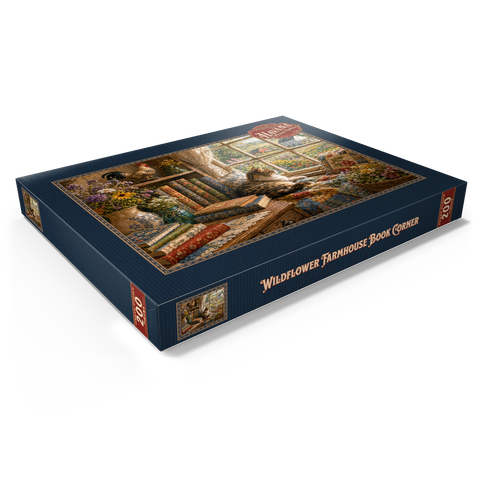 Darstellung des Puzzle Motivs Bücherecke im Wildflower Farmhouse Wildflower Farmhouse Book Corner 200 Puzzle Schachtel Ansicht1