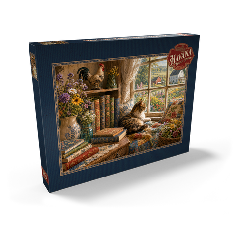 Darstellung des Puzzle Motivs Bücherecke im Wildflower Farmhouse Wildflower Farmhouse Book Corner 200 Puzzle Schachtel Ansicht2