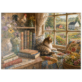 Darstellung des Puzzle Motivs Bücherecke im Wildflower Farmhouse - Puzzleteile: 200