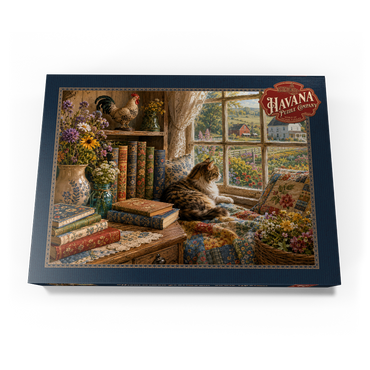 Darstellung des Puzzle Motivs Wildflower Farmhouse Book Corner 500 Puzzle Schachtel Ansicht3