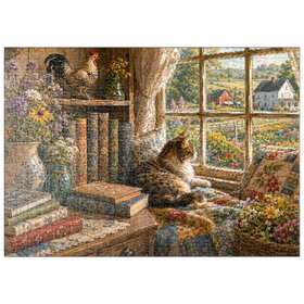 Darstellung des Puzzle Motivs Bücherecke im Wildflower Farmhouse - Puzzleteile: 500