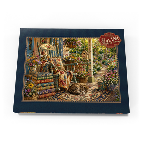 Darstellung des Puzzle Motivs Wildflower Cottage – Bücherveranda Wildflower Cottage Book Porch 100 Puzzle Schachtel Ansicht3