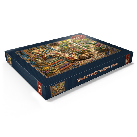 Darstellung des Puzzle Motivs Wildflower Cottage – Bücherveranda Wildflower Cottage Book Porch 200 Puzzle Schachtel Ansicht1