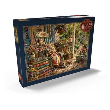 Darstellung des Puzzle Motivs Wildflower Cottage Book Porch 500 Puzzle Schachtel Ansicht2