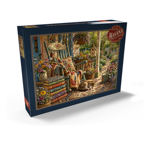 Darstellung des Puzzle Motivs Wildflower Cottage – Bücherveranda Wildflower Cottage Book Porch 500 Puzzle Schachtel Ansicht2