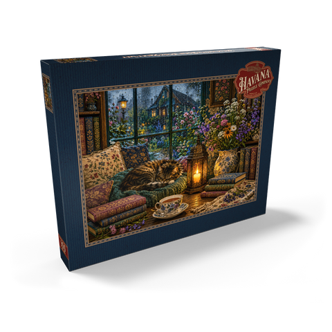 Darstellung des Puzzle Motivs Wildflower-Leseecke – Regentag Wildflower Book Nook Rainy Day 100 Puzzle Schachtel Ansicht2