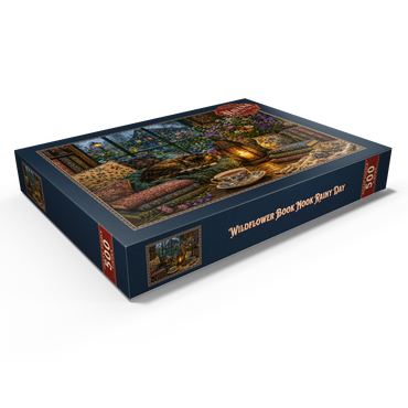 Darstellung des Puzzle Motivs Wildflower Book Nook Rainy Day 500 Puzzle Schachtel Ansicht1