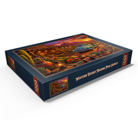 Darstellung des Puzzle Motivs Sonnenuntergang am Western Desert Trading Post - Puzzleteile: 1000