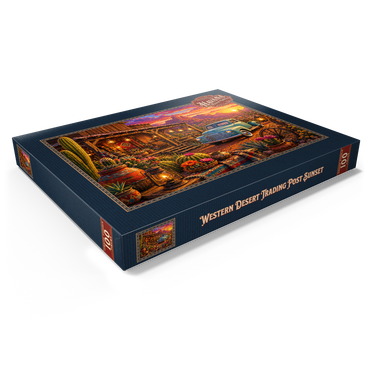 Darstellung des Puzzle Motivs Western Desert Trading Post Sunset 100 Puzzle Schachtel Ansicht1