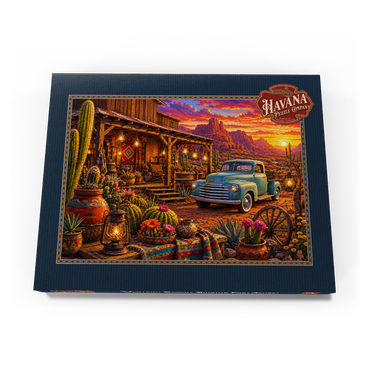 Darstellung des Puzzle Motivs Western Desert Trading Post Sunset 100 Puzzle Schachtel Ansicht3