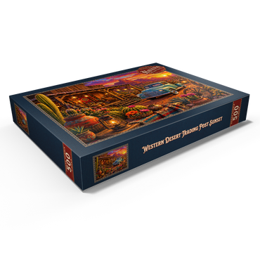 Darstellung des Puzzle Motivs Western Desert Trading Post Sunset 500 Puzzle Schachtel Ansicht1