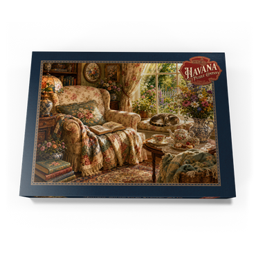 Darstellung des Puzzle Motivs Vintage Wildflower Reading Nook 1000 Puzzle Schachtel Ansicht3