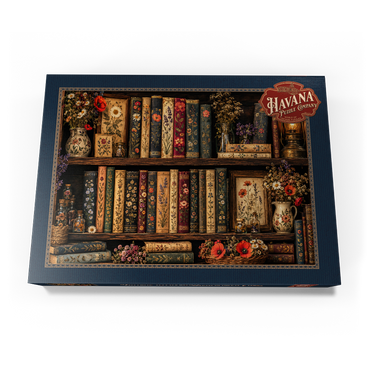 Darstellung des Puzzle Motivs Vintage Literary Wildflower Shelf 1000 Puzzle Schachtel Ansicht3