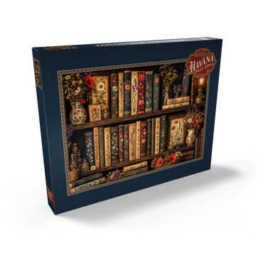 Darstellung des Puzzle Motivs Vintage Literary Wildflower Shelf 100 Puzzle Schachtel Ansicht2