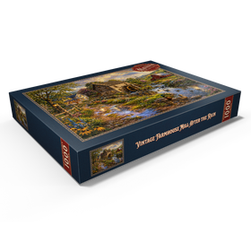 Darstellung des Puzzle Motivs Eine alte Mühle auf dem Land nach dem Regen - Puzzleteile: 1000