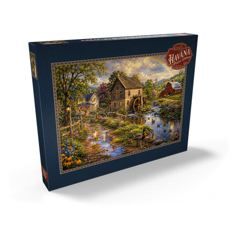 Darstellung des Puzzle Motivs Eine alte Mühle auf dem Land nach dem Regen Vintage Farmhouse Mill After the Rain 200 Puzzle Schachtel Ansicht2