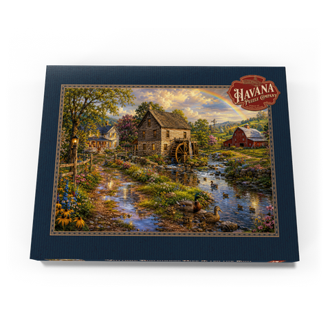Darstellung des Puzzle Motivs Eine alte Mühle auf dem Land nach dem Regen Vintage Farmhouse Mill After the Rain 200 Puzzle Schachtel Ansicht3