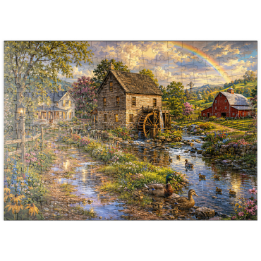 Darstellung des Puzzle Motivs puzzleplate Vintage Farmhouse Mill After the Rain 200 Puzzle