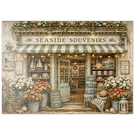 Darstellung des Puzzle Motivs Der Souvenirladen am Meer - Puzzleteile: 100