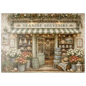 Darstellung des Puzzle Motivs Der Souvenirladen am Meer - Puzzleteile: 200