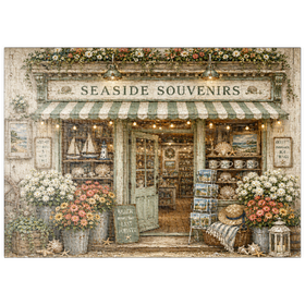 Darstellung des Puzzle Motivs Der Souvenirladen am Meer - Puzzleteile: 500