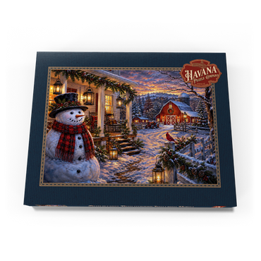 Darstellung des Puzzle Motivs Snowman Farmhouse Lantern Night 200 Puzzle Schachtel Ansicht3