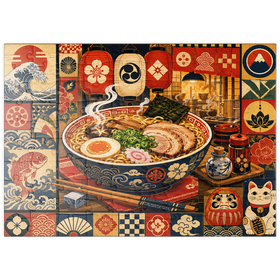 Darstellung des Puzzle Motivs Retro-Ramen-Markt-Schüssel - Puzzleteile: 100