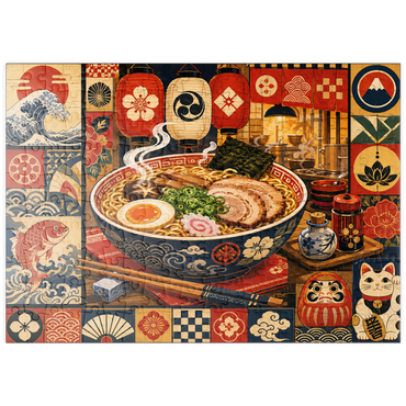 Darstellung des Puzzle Motivs puzzleplate Retro Ramen Market Bowl 200 Puzzle
