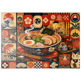 Darstellung des Puzzle Motivs Retro-Ramen-Markt-Schüssel - Puzzleteile: 200