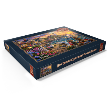 Darstellung des Puzzle Motivs New England Lighthouse Flower Harbor 200 Puzzle Schachtel Ansicht1