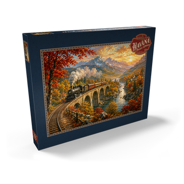 Darstellung des Puzzle Motivs Mountain Train Through Autumn Valley 200 Puzzle Schachtel Ansicht2