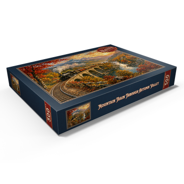 Darstellung des Puzzle Motivs Mountain Train Through Autumn Valley 500 Puzzle Schachtel Ansicht1