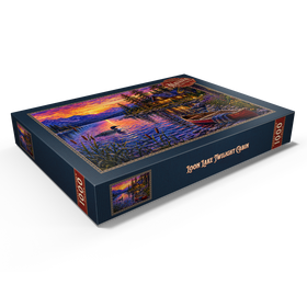 Darstellung des Puzzle Motivs Loon Lake Twilight Hütte - Puzzleteile: 1000