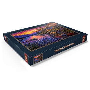 Darstellung des Puzzle Motivs Loon Lake Twilight Cabin 200 Puzzle Schachtel Ansicht1