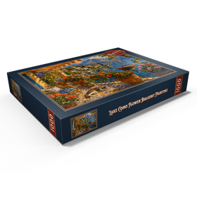 Darstellung des Puzzle Motivs Gemälde eines blumengeschmückten Balkons am Comer See - Puzzleteile: 1000