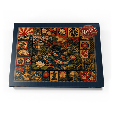 Darstellung des Puzzle Motivs Koi Pond Garden Poster Collage 500 Puzzle Schachtel Ansicht3